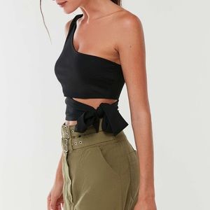Urban Outfitters One Shoulder Tie Top